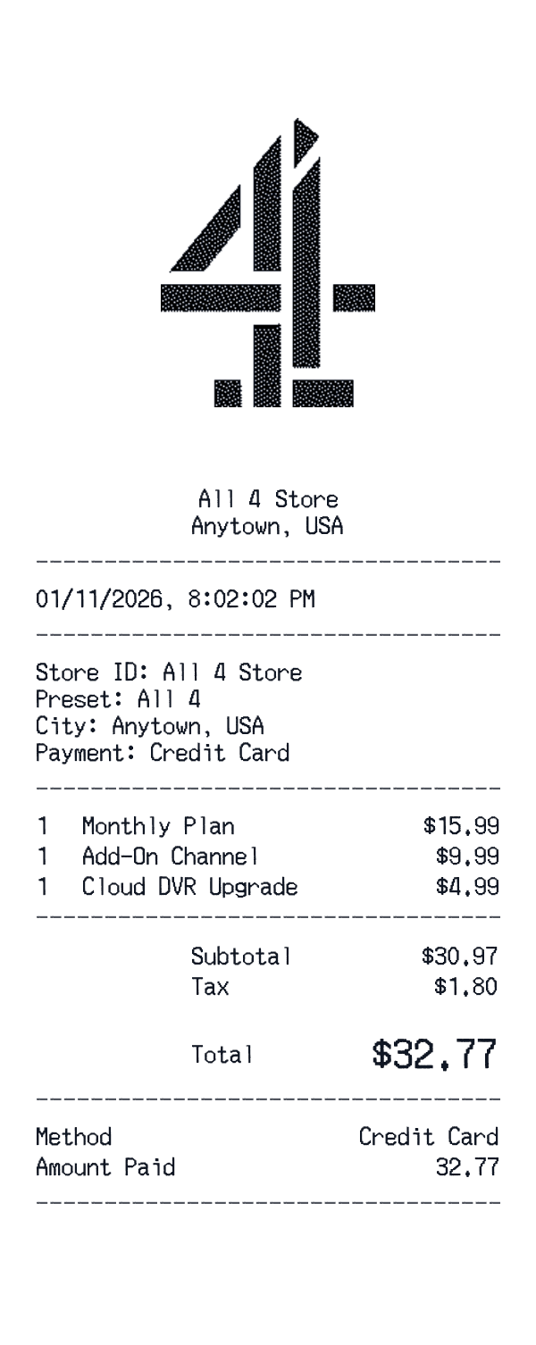 All 4 receipt template example