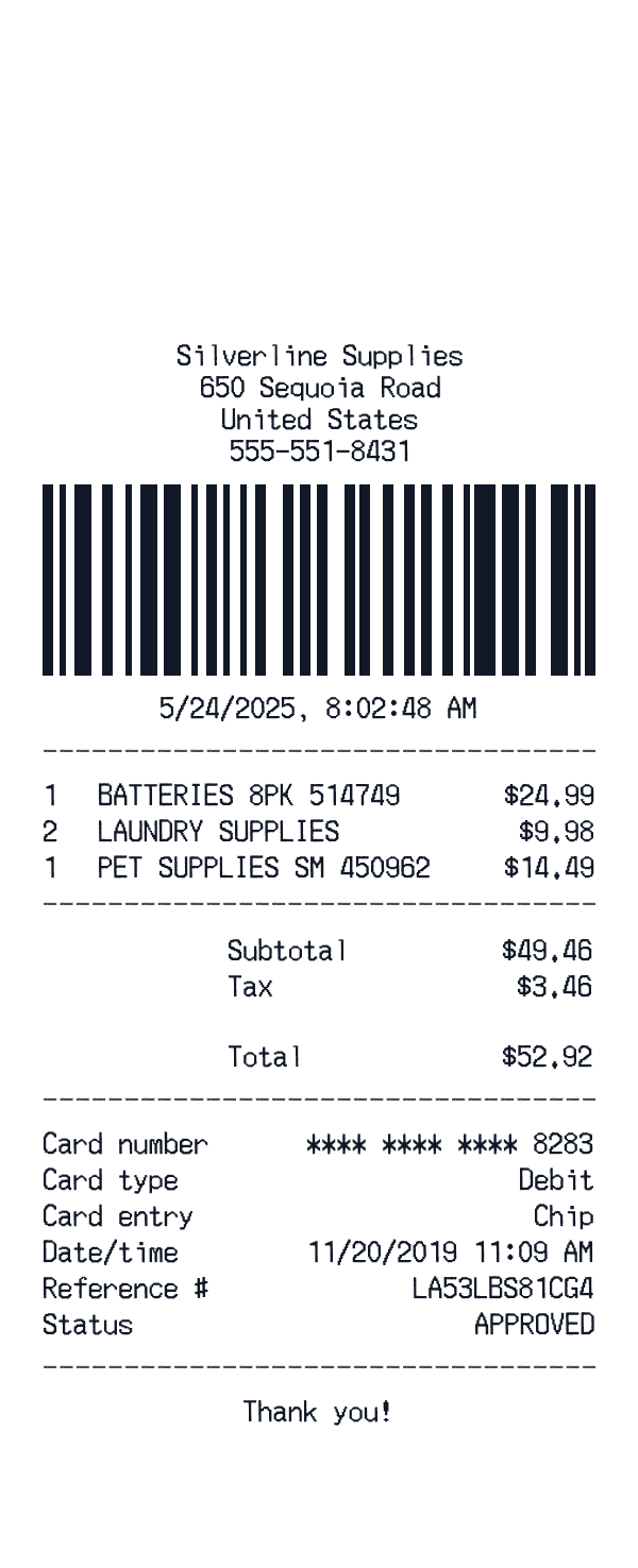 Custom Receipt Template receipt template generator preview