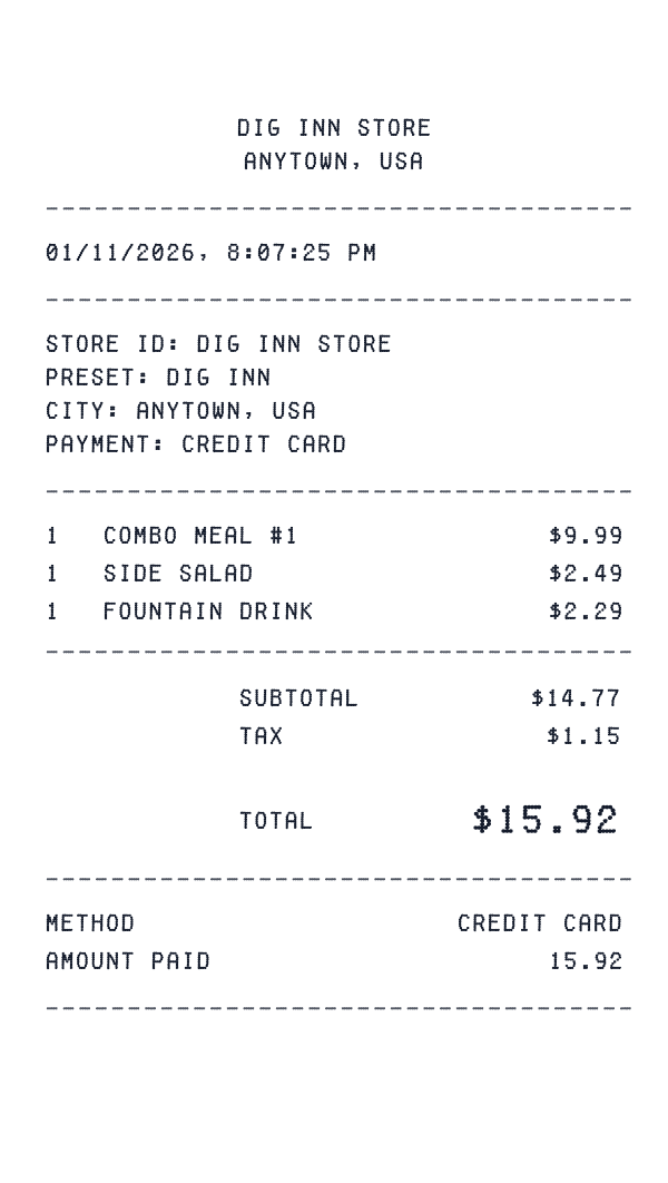 Dig Inn receipt preview