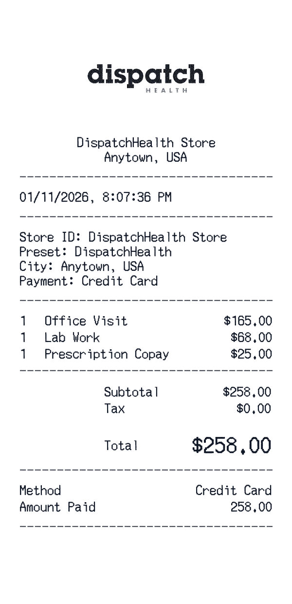 DispatchHealth receipt template example