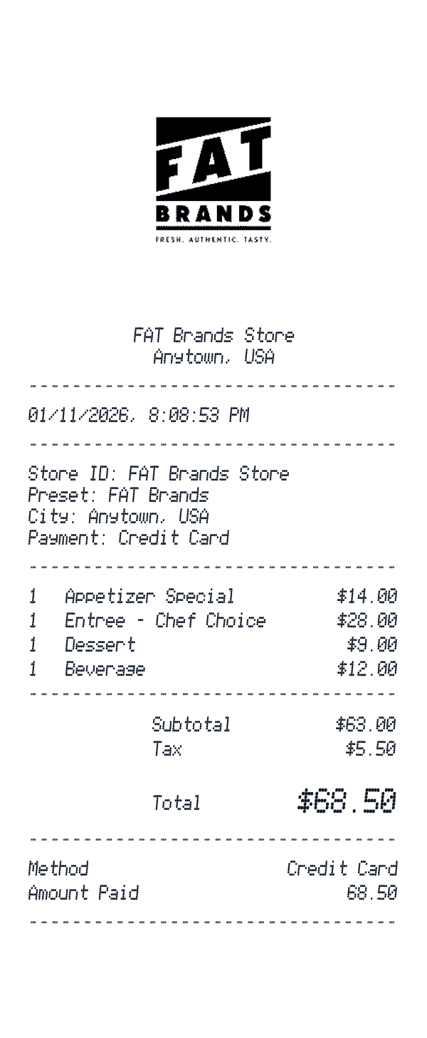 FAT Brands receipt preview