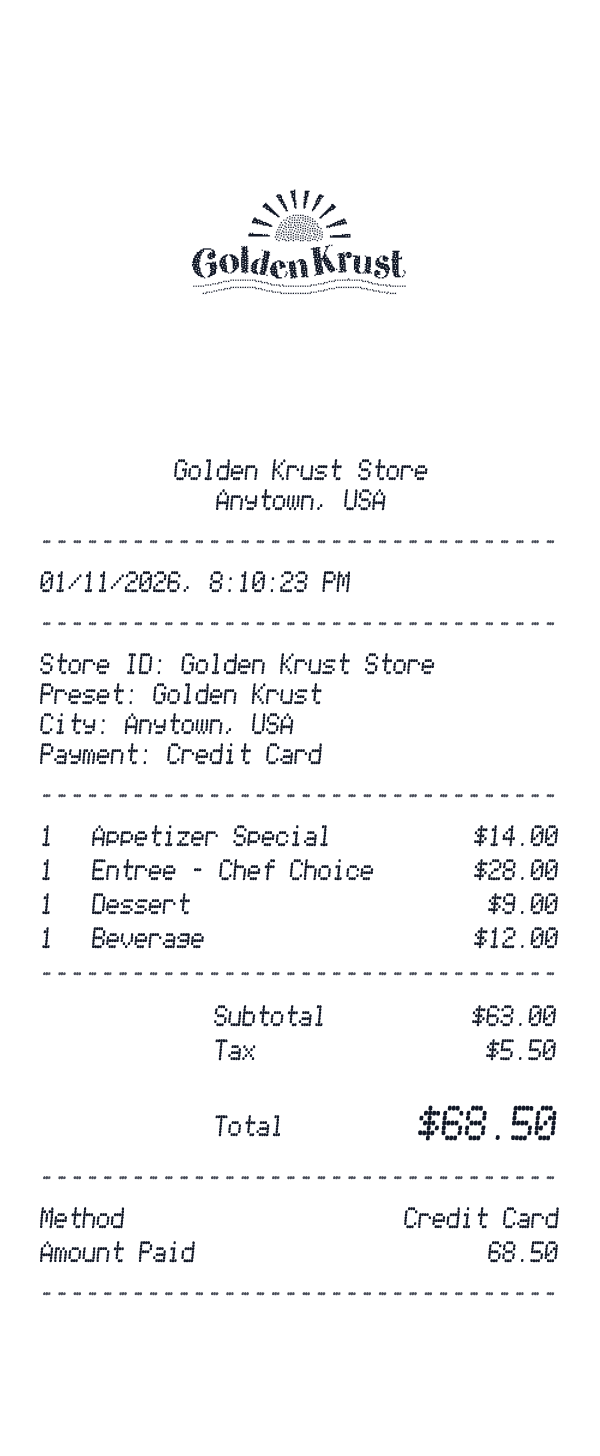 Golden Krust receipt preview
