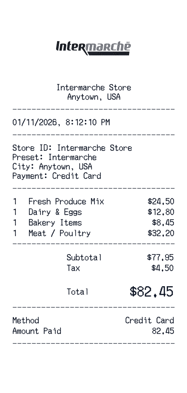 Intermarché receipt preview