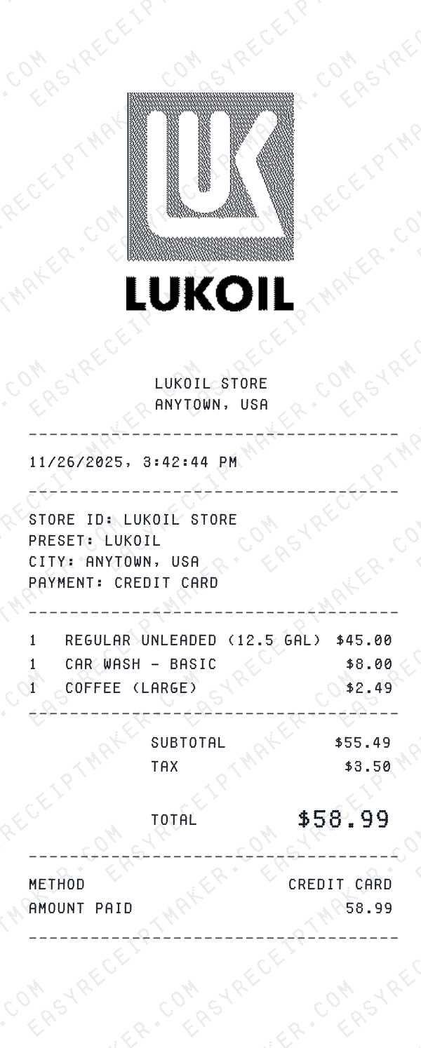 Lukoil receipt preview
