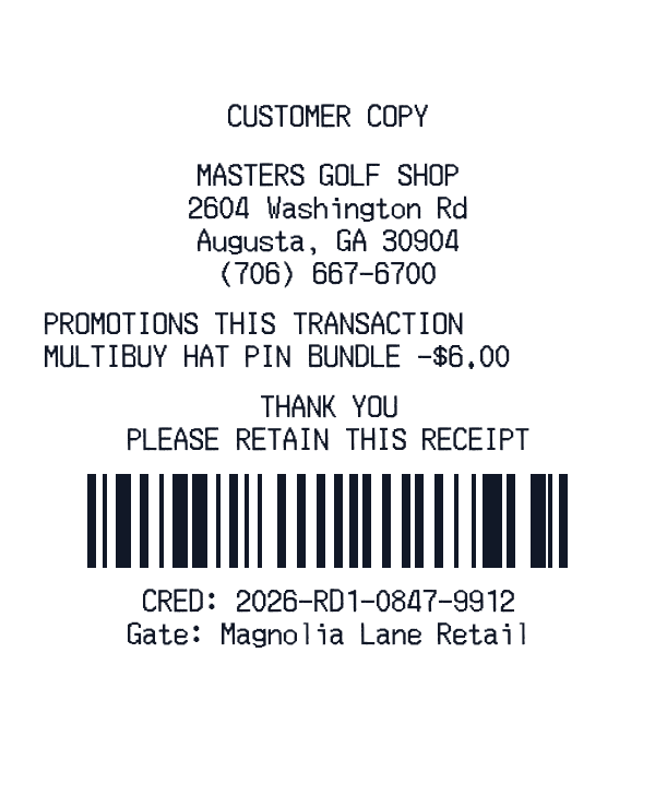 Masters receipt template generator preview