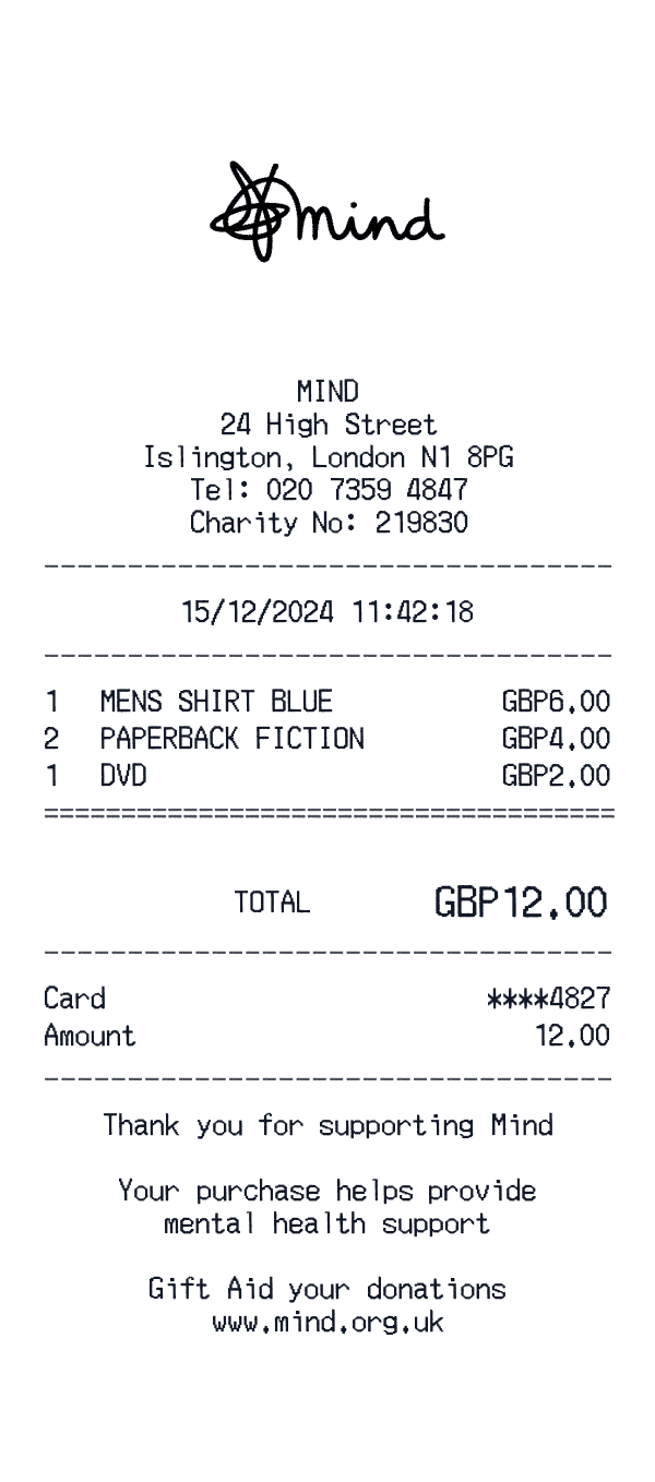 Mind receipt preview