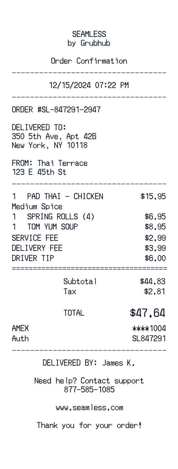 Seamless receipt preview