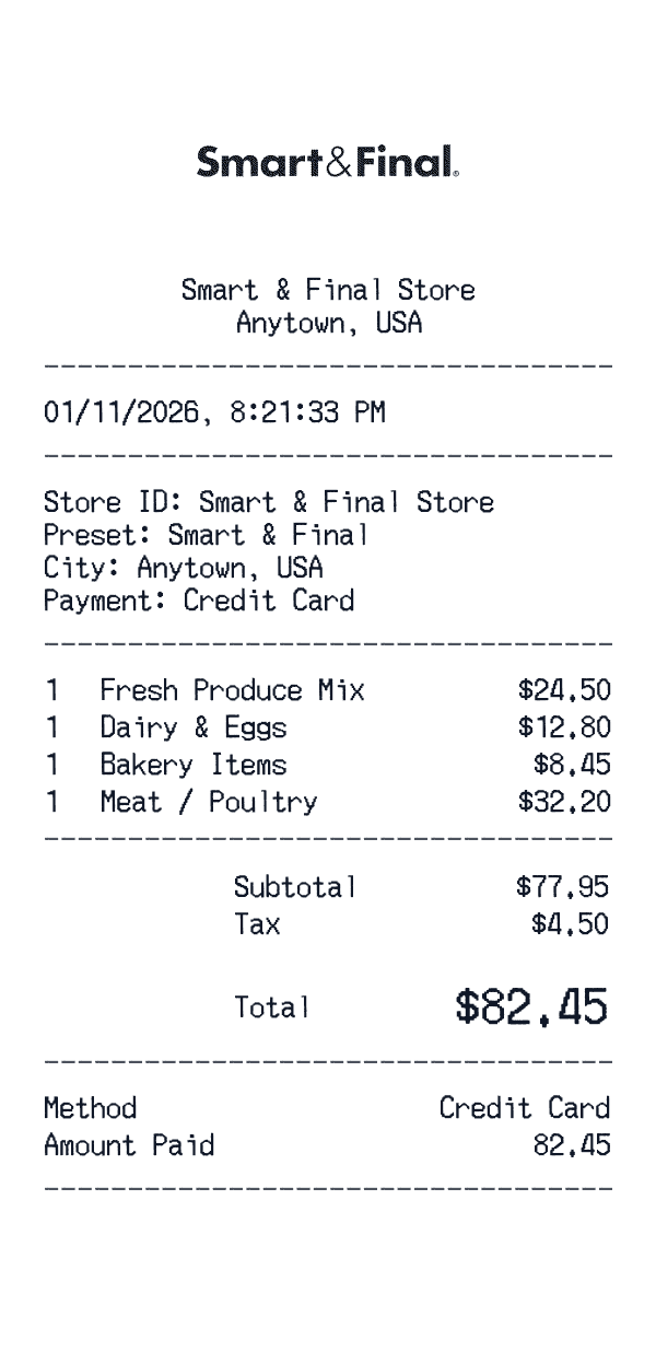 Smart & Final receipt preview