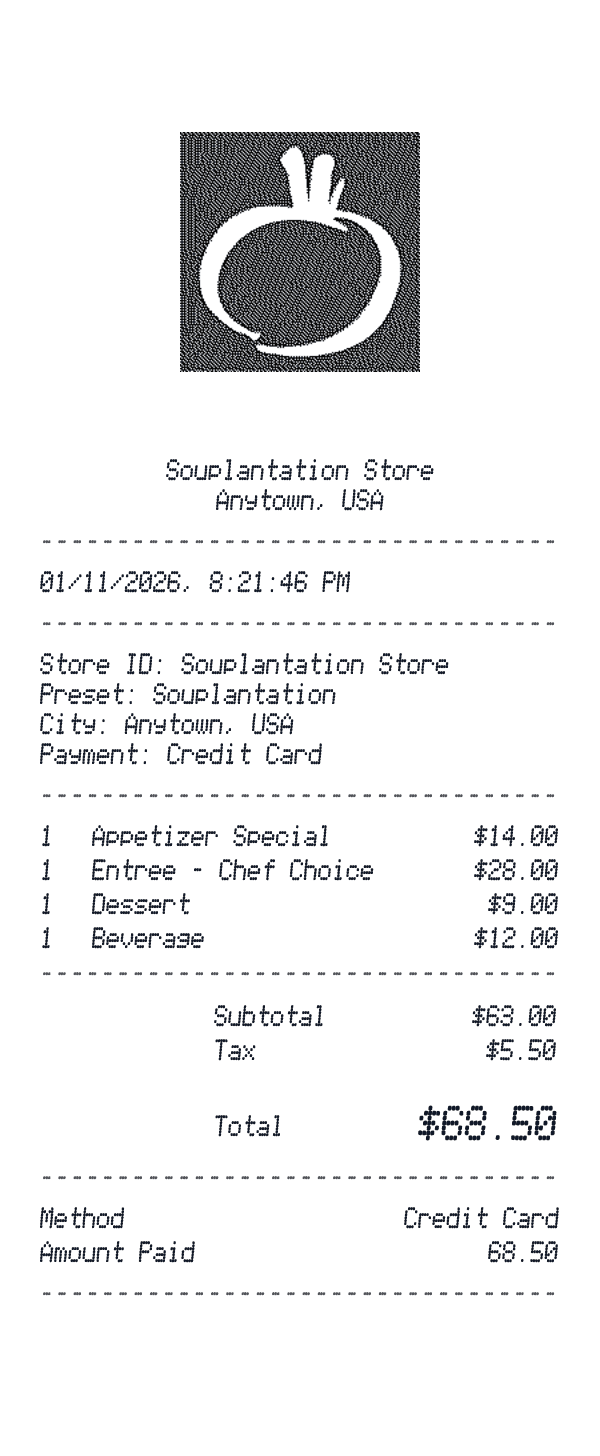 Souplantation receipt preview