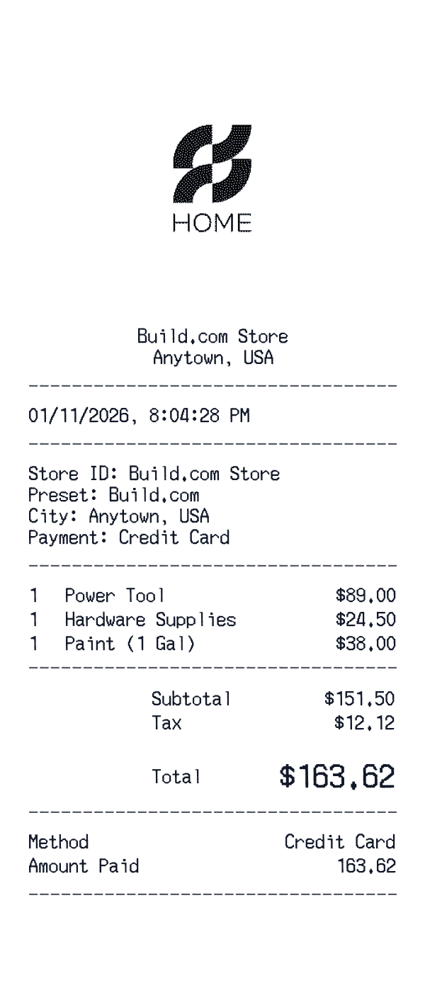 Build.com Receipt Build.com receipt template example