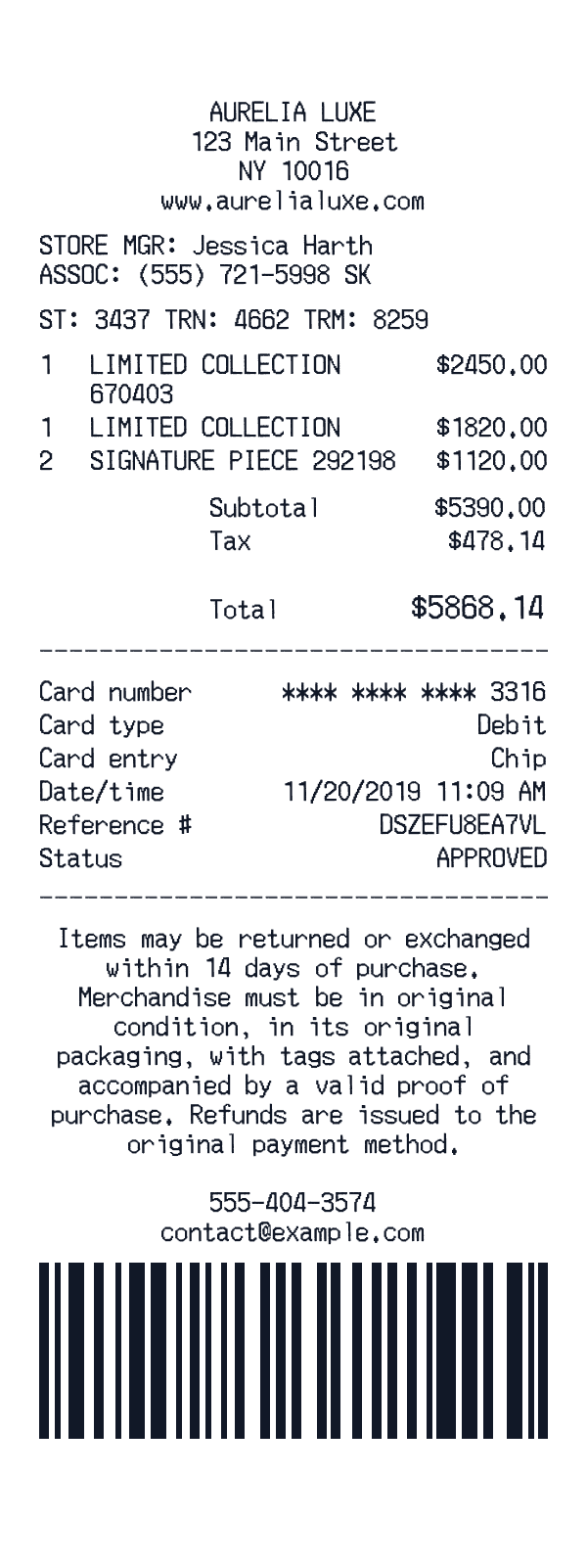 Luxury Brand Receipt Template Generator Luxury Brand receipt template generator preview