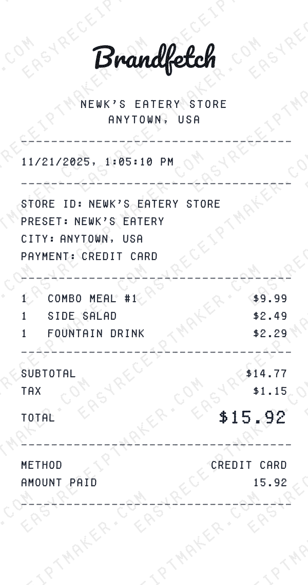 Newk's Eatery receipt preview