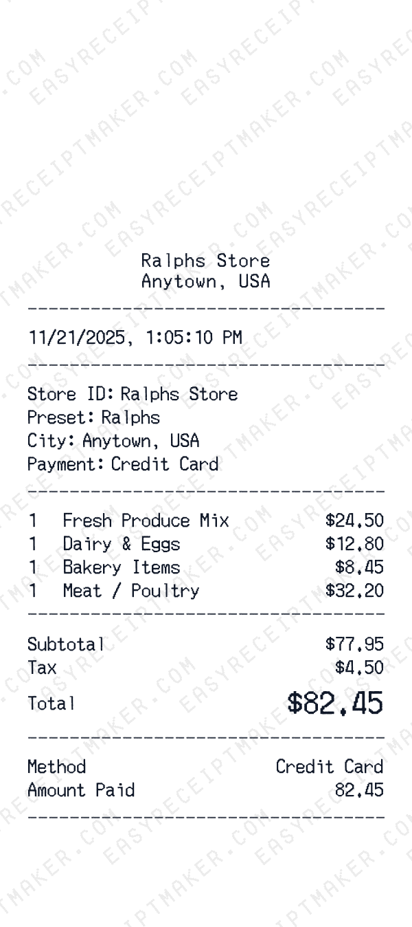 Ralphs receipt preview